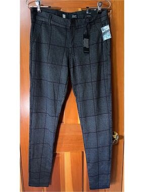 Kut from the Kloth Black & Gray Plaid Slim Dress Pants